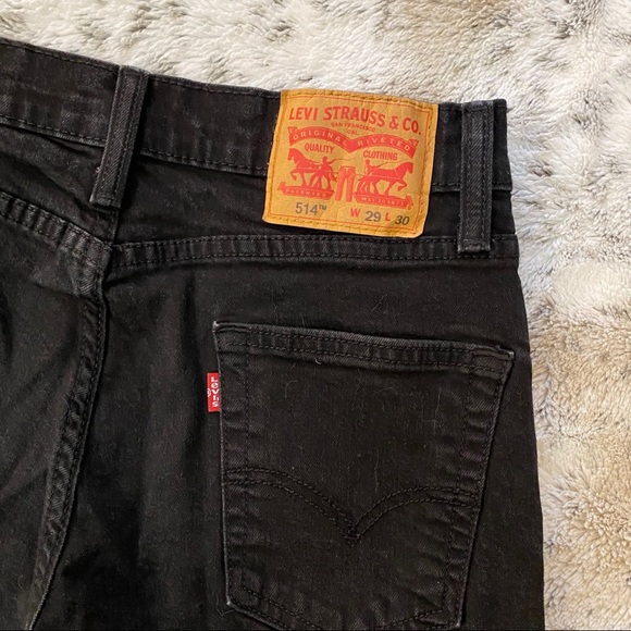 Levi’s 514 Slim Straight Leg Black Jeans sz 29 - Picture 6 of 8